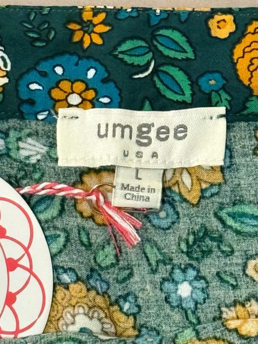 NWT Umgee Green and Blue Patterned Maxi Dress - Picture 4 of 11